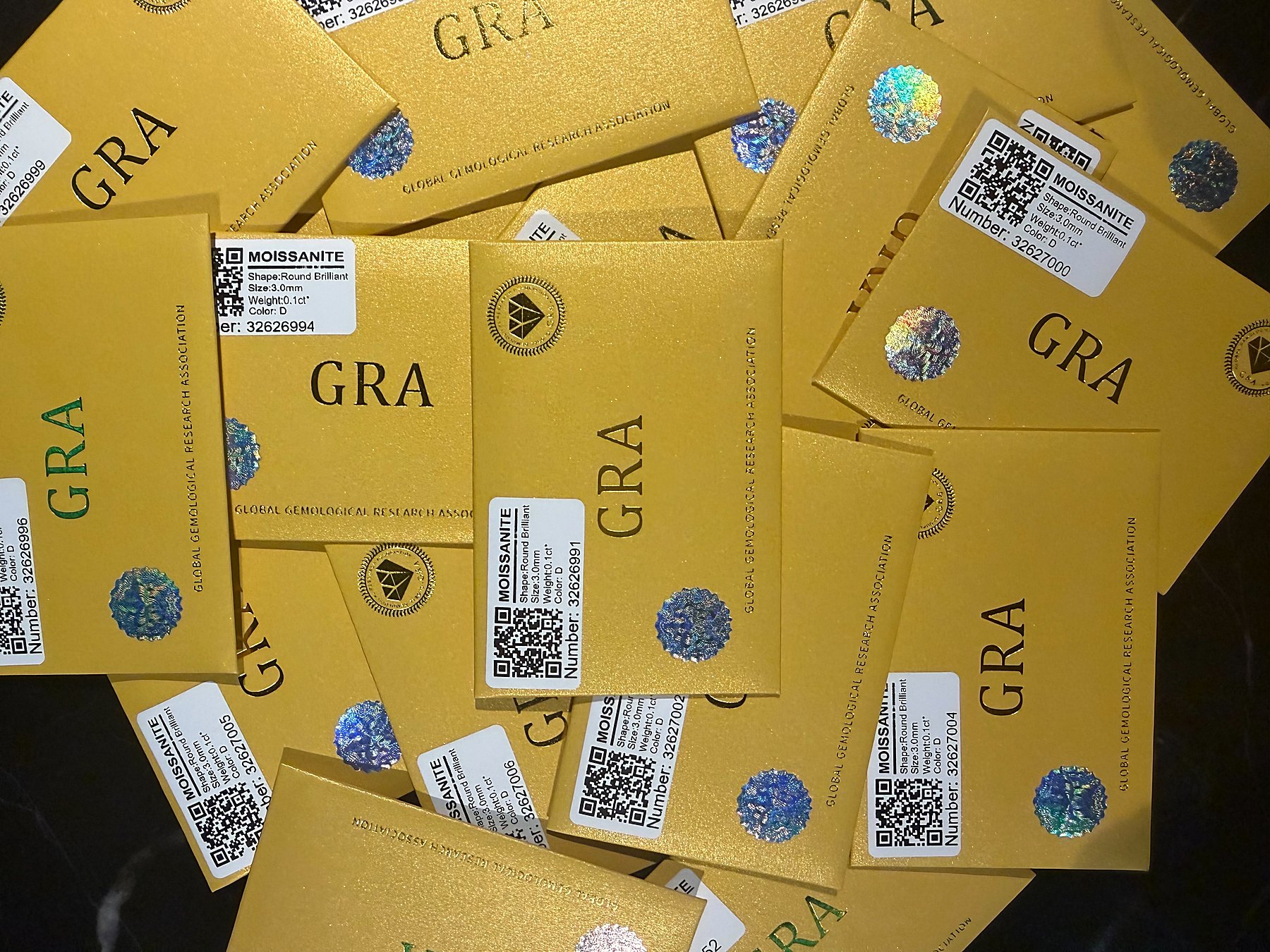 EMPIRE HOLLYWOODが全てのモアサナイト商品に同梱しているGRA鑑定書
