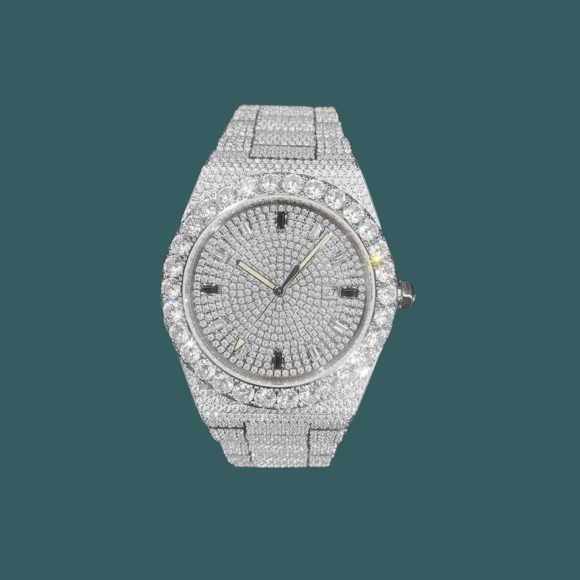 モアサナイトのアイスアウト腕時計 Ice Out Dome Watchの実物