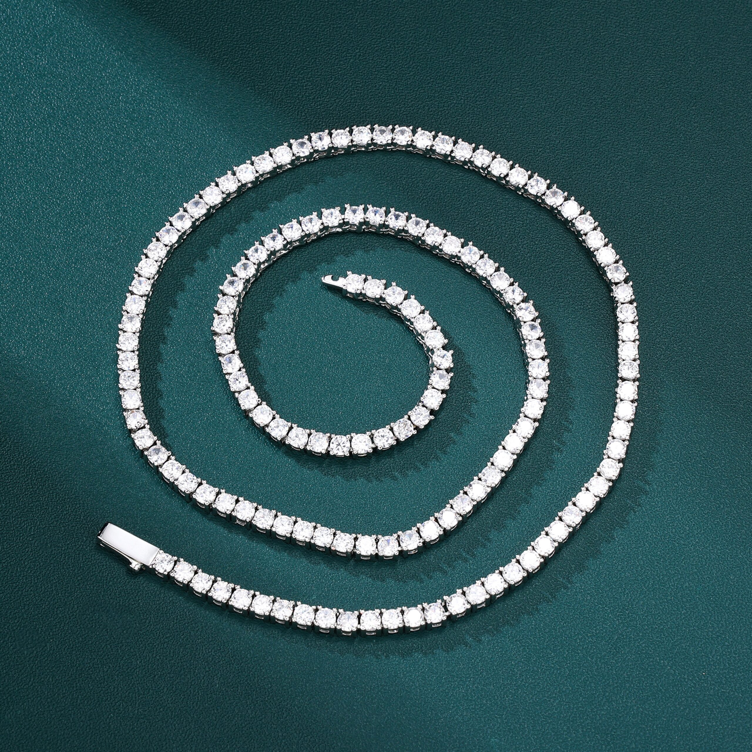 テニスチェーン CZ 3mm ホワイトゴールド（EMPIRE HOLLYWOOD）